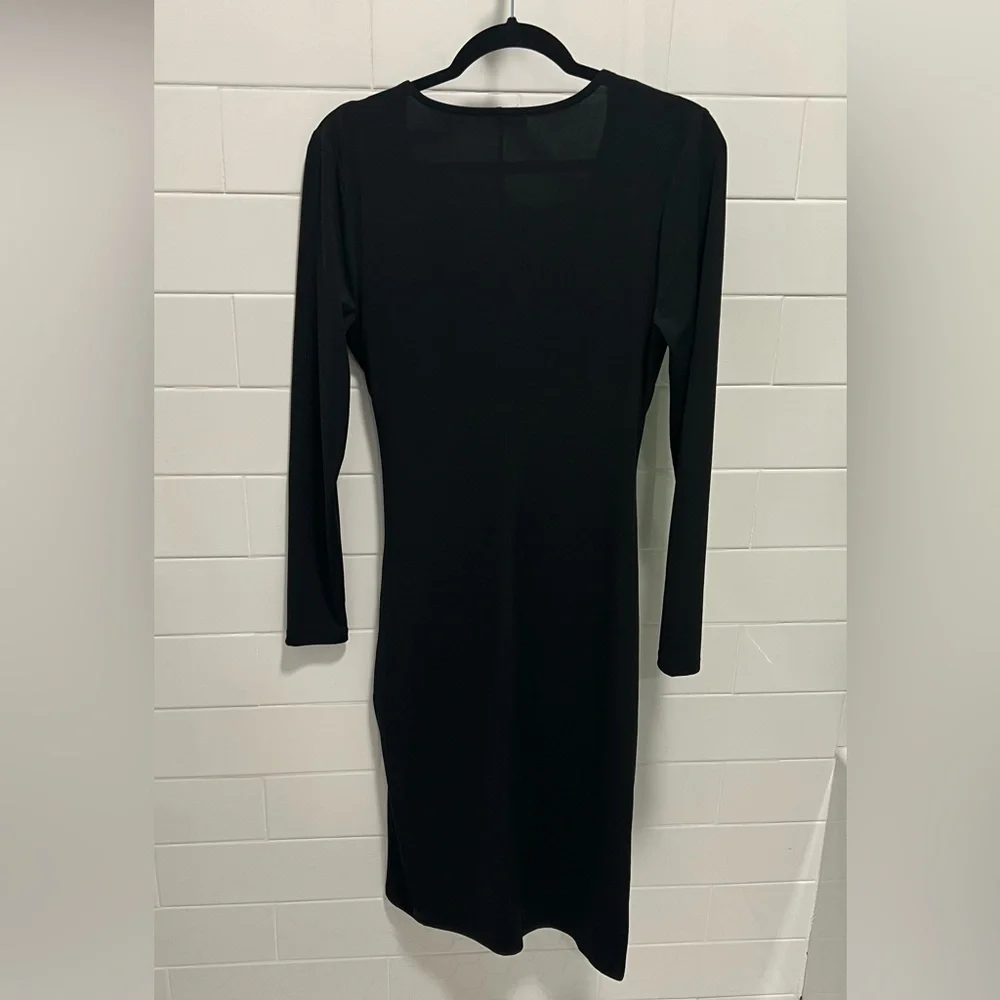 Intempo Black Long Sleeve Faux Wrap Dress - Picture 3 of 3